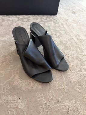 Authentic Alexander Wang Black Avery leather Mules ~ Sz 39